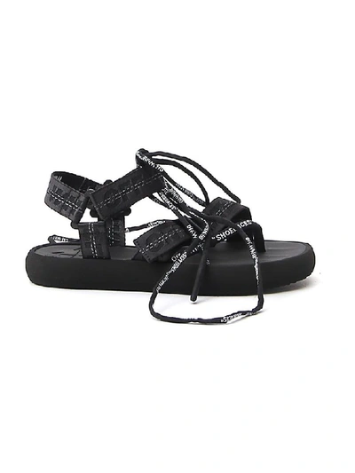 Off-white Multi Strap Micro Lace-up Sandal In Black