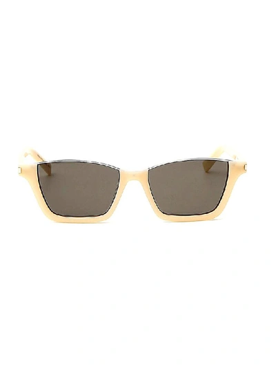 Saint Laurent Eyewear Half Rim Sunglasses In Yellow