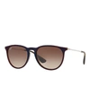 Ray Ban Gradient Keyhole Nose Bridge Sunglasses In Brown