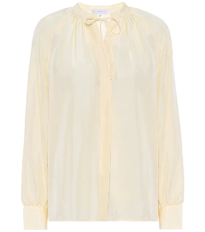 Vince Silk Blouse In Yellow