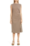 BRUNELLO CUCINELLI RUCHED JERSEY DRESS,MH968A4531-201