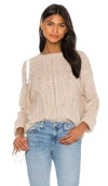 VINCE OPEN KNIT CABLE CREW SWEATER,VINCE-WK458