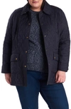 Barbour Plus Summer Beadnell Quilted Coat In Navy