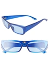 Balenciaga 99mm Rectangular Cat Eye Sunglasses In Blue/ Light Blue