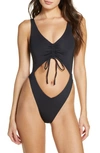 Frankies Bikinis Emma Cutout One-piece Swimsuit In Black