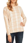 VINCE CAMUTO TIE DYE BOATNECK LONG SLEEVE COTTON SWEATER,9020203