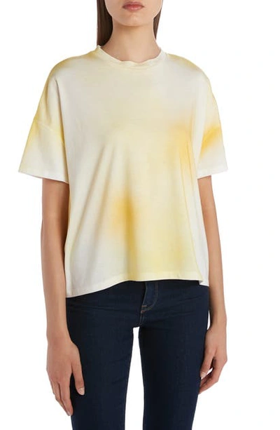 Moncler Spray Paint Crop Cotton Tee In Yellow