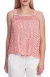 VINCE CAMUTO TRANQUIL MODERN STRIPE LINEN BLEND TOP,9020055