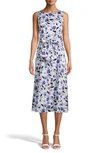 ANNE KLEIN SLEEVELESS TIE WAIST MIDI DRESS,10756356