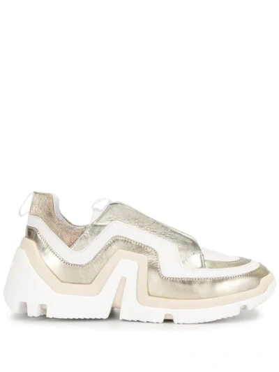 Pierre Hardy Vibe Colour-block Trainers In Gold