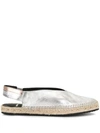 Pierre Hardy Alpha Sling-black Espadrilles In Silver