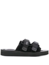 Suicoke Open Toe Strap Sandals In Black