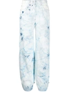 Off-white Bleached Tapered Jeans In Blue