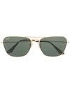 Ray Ban Aviator Frame Sunglasses In Gold