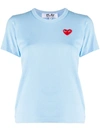 Comme Des Garçons Play Heart Logo Embroidered T-shirt In Blue