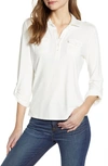 Tommy Hilfiger Roll Tab Knit Popover Shirt In Bright White