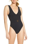 Tory Burch Miller Swimsuit In Black