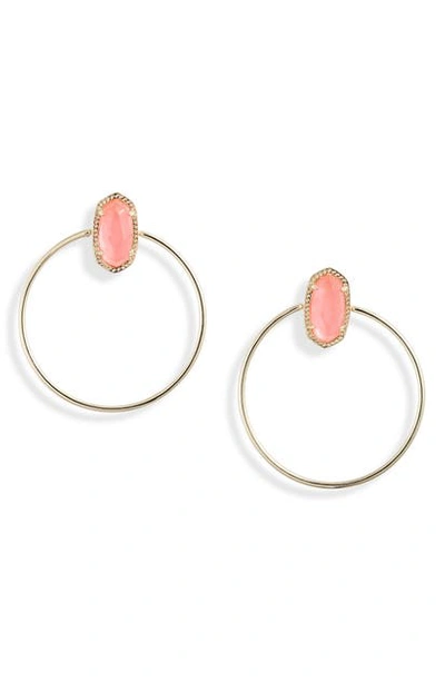Kendra Scott Mayra Open Frame Earrings In Gold Iridescent Coral