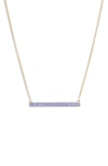 Kendra Scott Kelsey Bar Necklace In Gold Violet Kyocera Opal