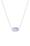 Kendra Scott Elisa Pendant Necklace In Rhod Iridescent Lilac Illusion