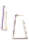 Kendra Scott Easton Geo Hoop Earrings In Gold Violet Kyocera Opal