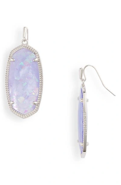 Kendra Scott Elle Filigree Drop Earrings In Rhod Iridescent Lilac Illusion