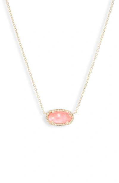 Kendra Scott Elisa Pendant Necklace In Gold Iridescent Coral Illusion