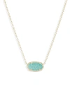 Kendra Scott Elisa Drusy Necklace, 15 In Gold Bright Aqua Drusy