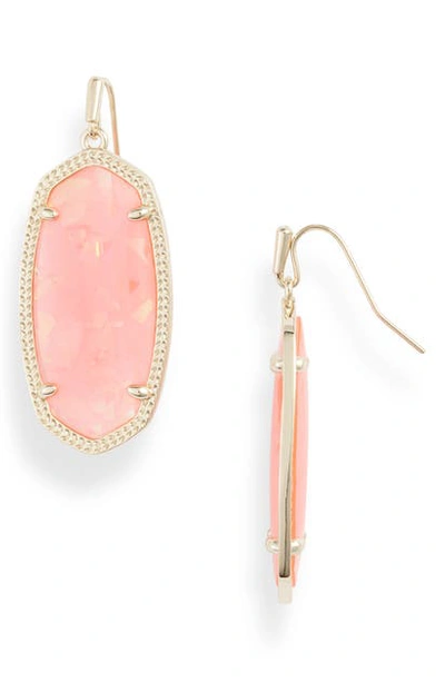 Kendra Scott Elle Filigree Drop Earrings In Gold Iridescent Coral Illusion