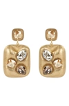 ALEXIS BITTAR FUTURE ANTIQUITY CRYSTAL STUDDED LUCITE DROP EARRINGS,AB0SE021040