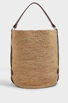 ISABEL MARANT BAYIA LEATHER-TRIMMED STRAW TOTE,PP0384-20P021M