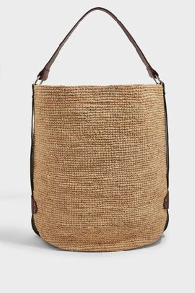 Isabel Marant Bayia Leather-trimmed Straw Tote In Beige