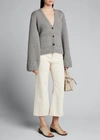 Khaite Scarlet Cashmere Cropped Cardigan In Gray