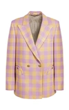 BLAZÉ MILANO ROGER CHECKED STRETCH-WOOL DOUBLE-BREASTED BLAZER,785891