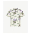 Kenzo Floral-pattern Relaxed-fit Cotton And Linen-blend Shirt In Off+white