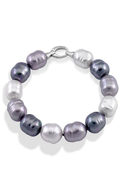 Majorica 14mm Simulated Baroque Pearl Bracelet In White-grey-nuageage