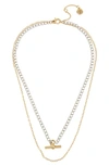 ALLSAINTS DOUBLE LAYER TOGGLE NECKLACE,298989MUL963
