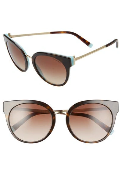 Tiffany & Co 54mm Gradient Round Sunglasses In Havana/ Brown Grad