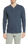 Faherty Long Sleeve Organic Cotton Henley In Navy