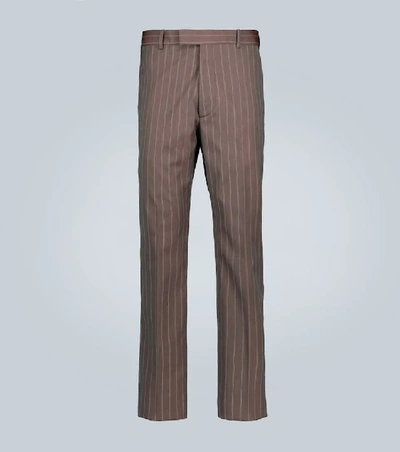Maison Margiela Vintage Striped Trousers In Brown