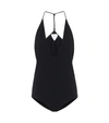 Bottega Veneta Plunge Neck Bodysuit In Black