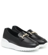 TOD'S DOUBLE T LEATHER LOAFERS,P00471395