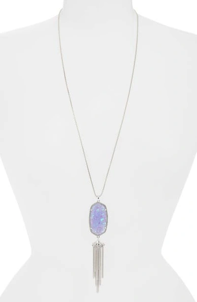 Kendra Scott Rayne Pendant Necklace In Rhod/irides Lilac Illsn