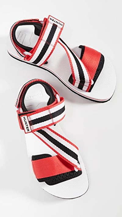 Hunter Women's Original Beach Sandals In Red/ White/ Black