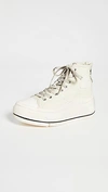 R13 HIGH TOP SNEAKERS ECRU CONVAS,RTHIR20870