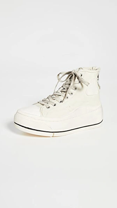 R13 High Top Sneakers In Ecru Convas