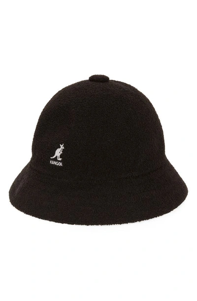 Kangol Bermuda Casual Logo-embroidered Felt Bucket Hat In Black