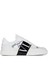 Valentino Vl7n Leather And Fabric Low-top Sneakers In White
