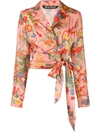 PALM ANGELS BLOOMING KNOT SHIRT PINK ORANGE