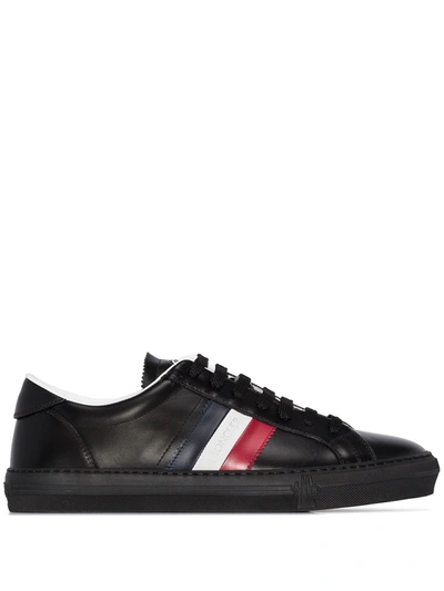 Moncler Navy Suede New Monaco Trainers In Black